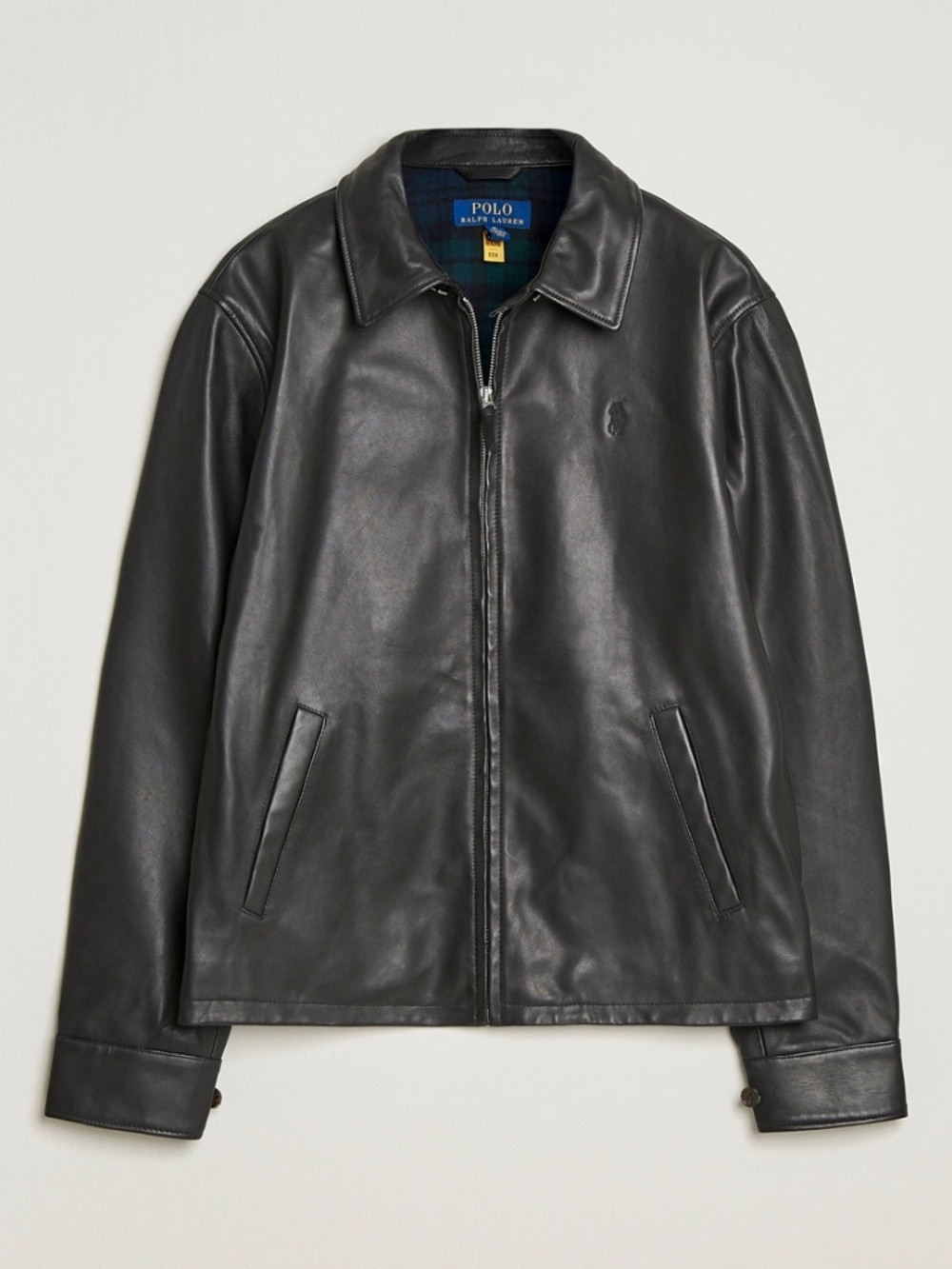 Polo Ralph Lauren Bayville Lambskin Leather Jacket Black Luxury Men’s Size [L]
